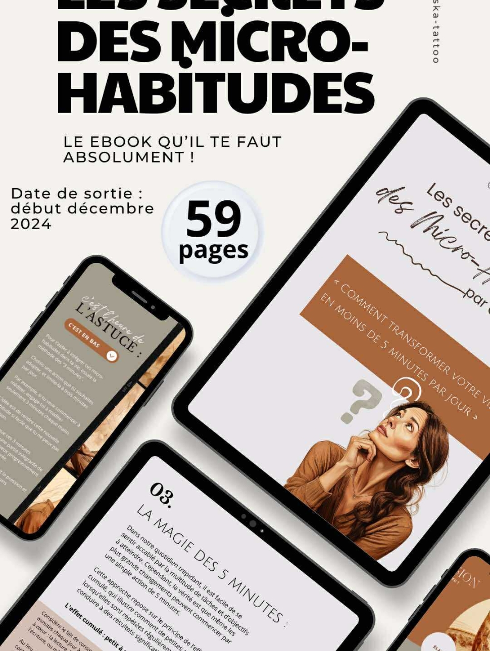 Affiche présentant le Ebook : Les secrets des micro-Habitudes