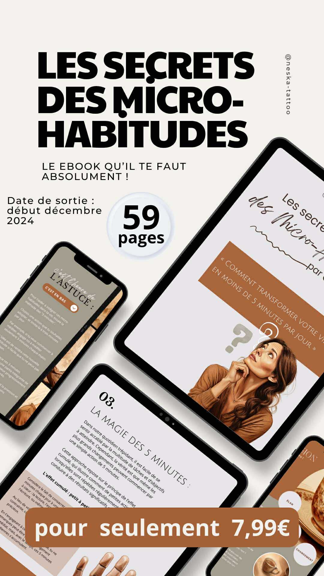 Affiche présentant le Ebook : Les secrets des micro-Habitudes